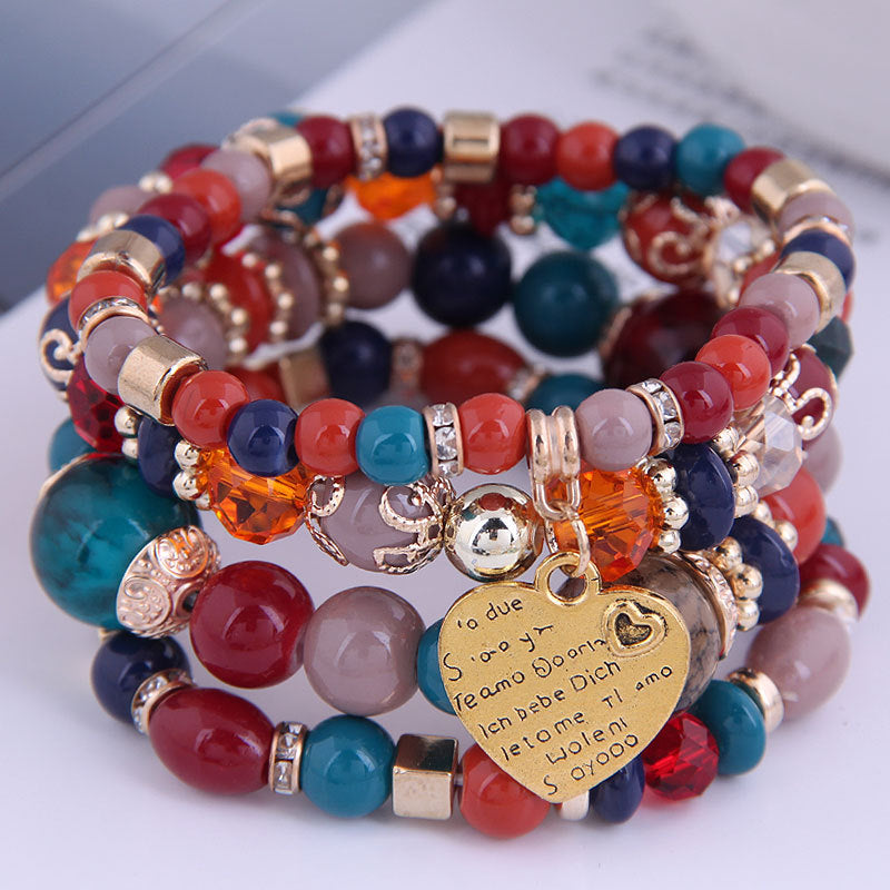Bohemian Multilayer Beaded Bracelet Rope Bracelet