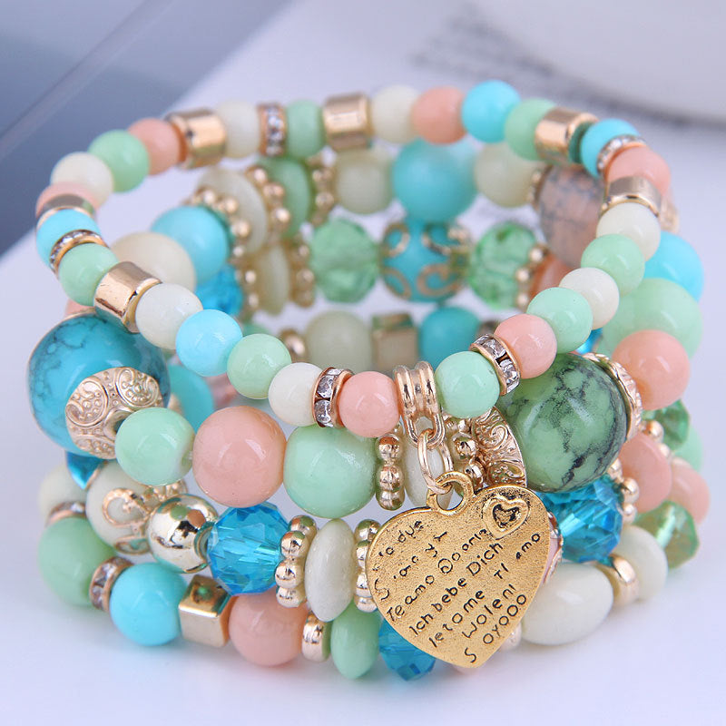 Bohemian Multilayer Beaded Bracelet Rope Bracelet