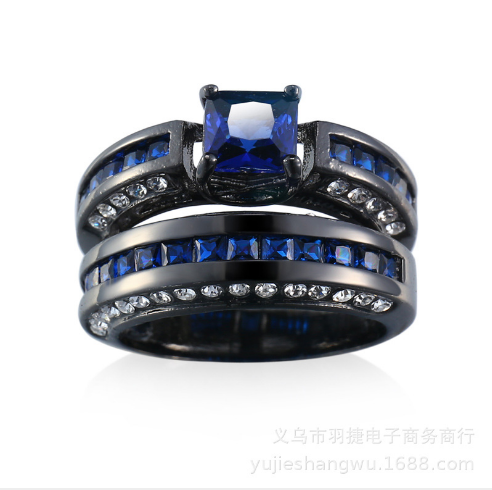 Fashionable Colourful Zircon temperament Sapphire Diamond Ring