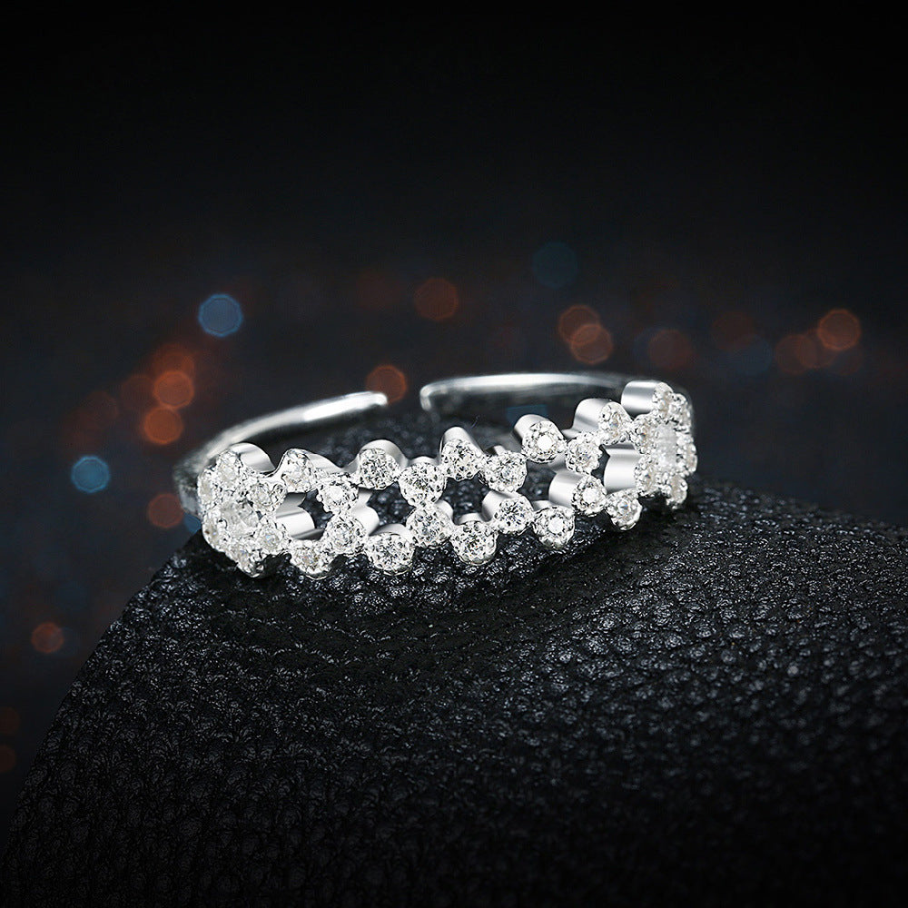 Fashion micro inlaid zircon ladies ring
