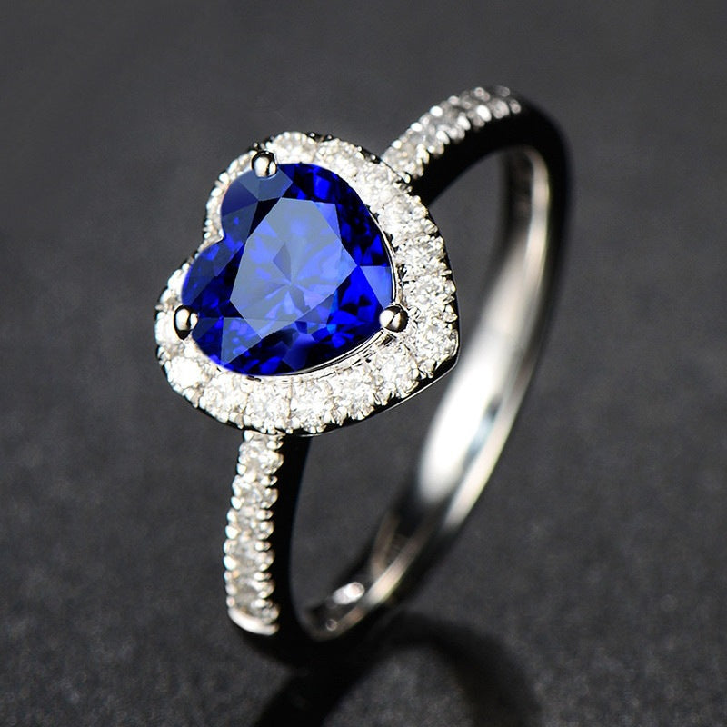 Blue Heart Sapphire Ring