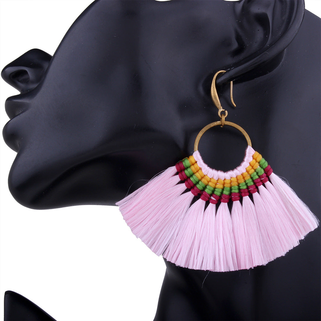 Vintage silk woven earrings