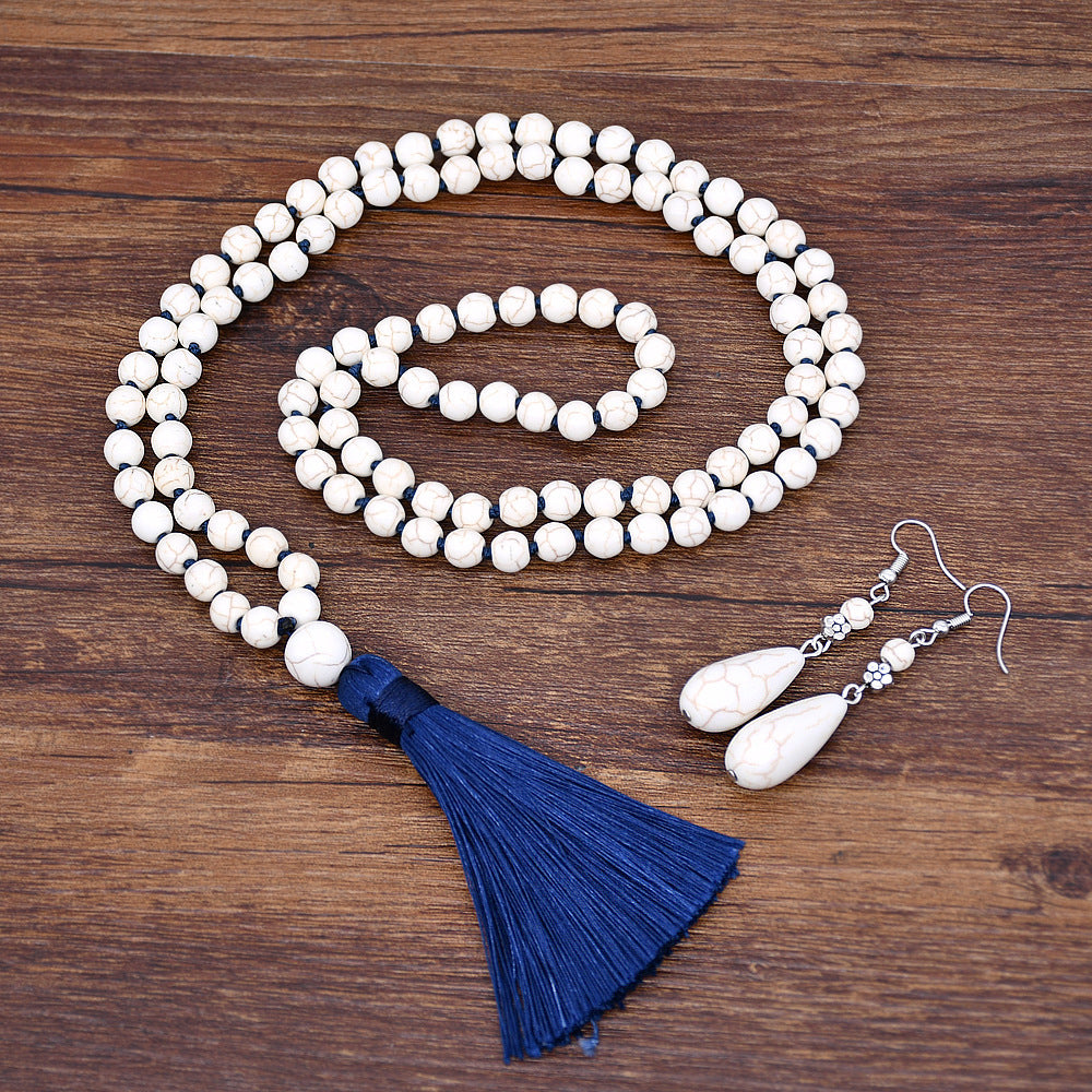 European And American Retro Turquoise Jewelry Ethnic Style Set