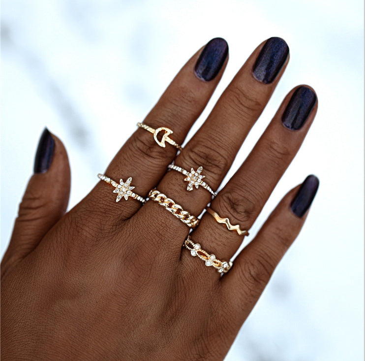 If I Vintage Silver Color Snake Finger Ring Set For Women Ethnic Geometric Metal Knuckle Joint Rings Female Jewelry New