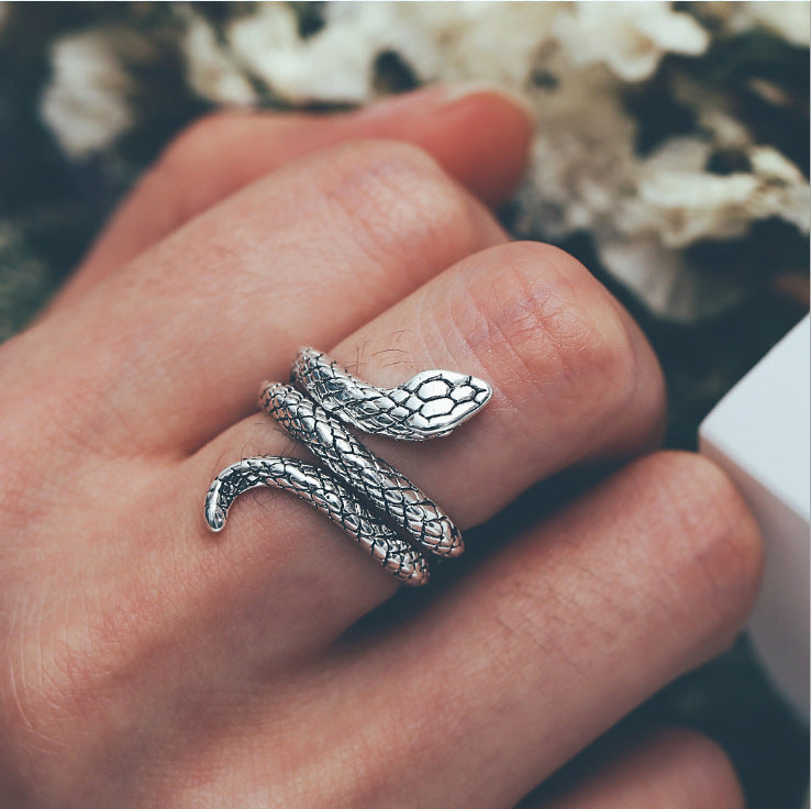 If I Vintage Silver Color Snake Finger Ring Set For Women Ethnic Geometric Metal Knuckle Joint Rings Female Jewelry New