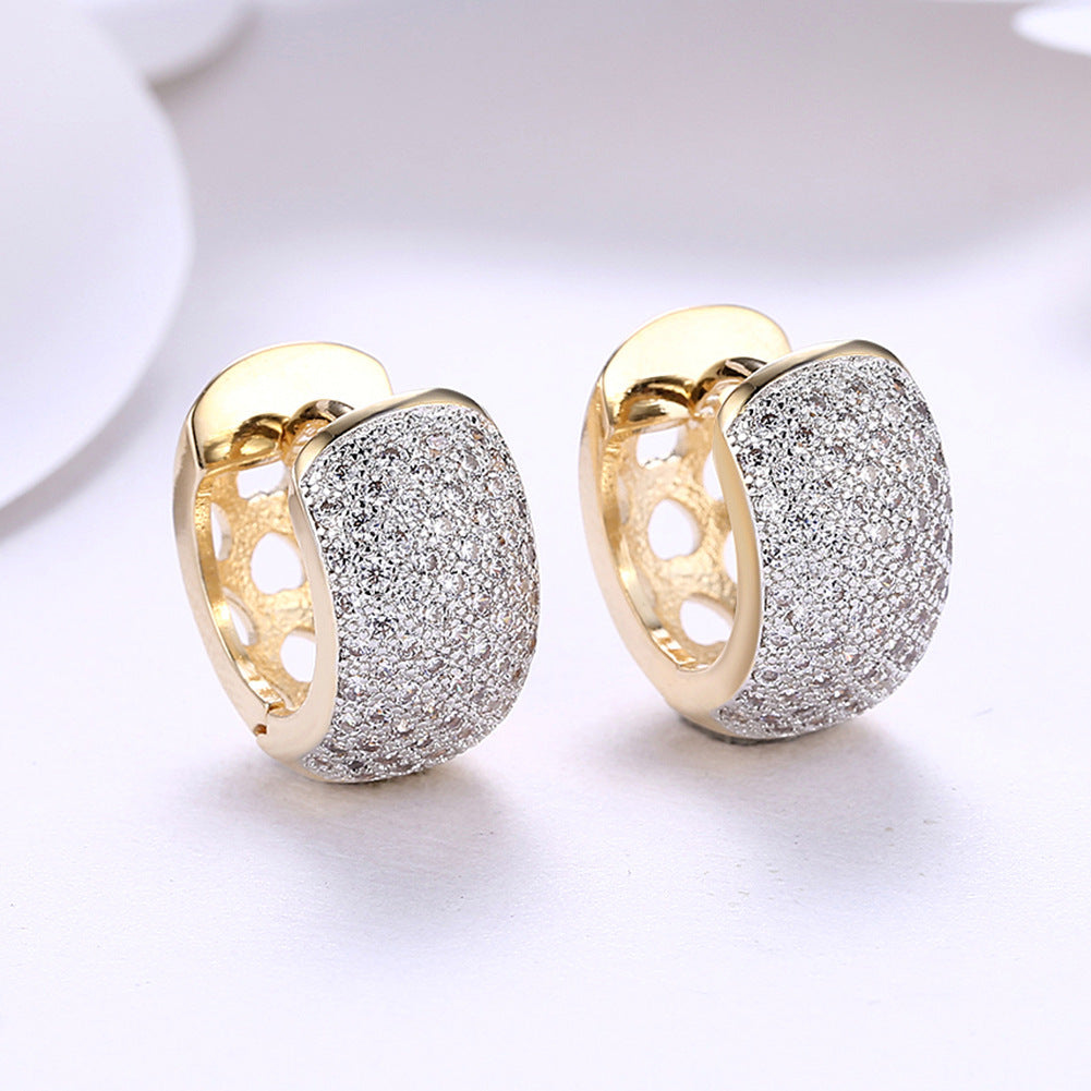 Round Crystal Zircon Womans Earrings