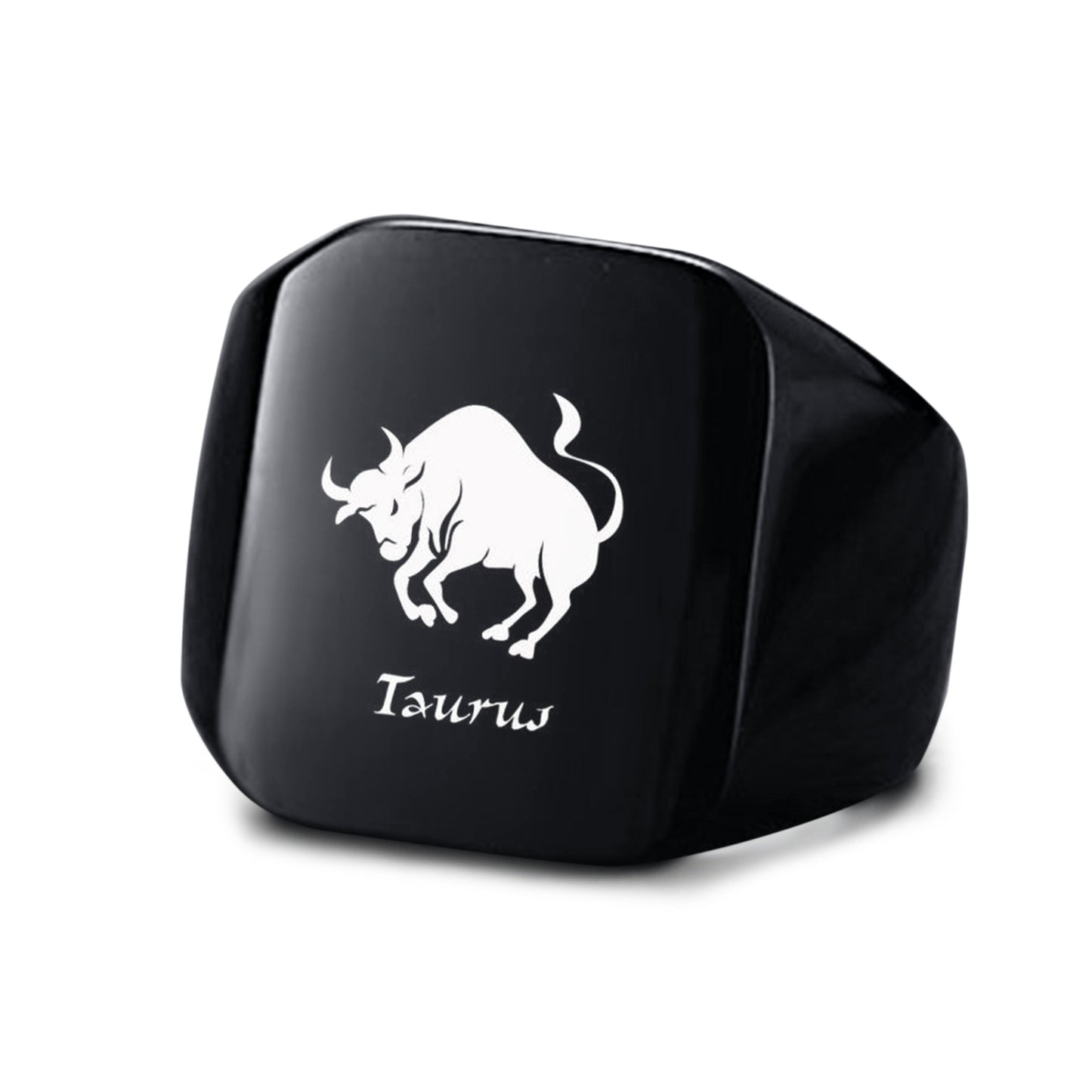 Smooth Titanium Steel Stainless Steel Horoscope / Star Sign Ring