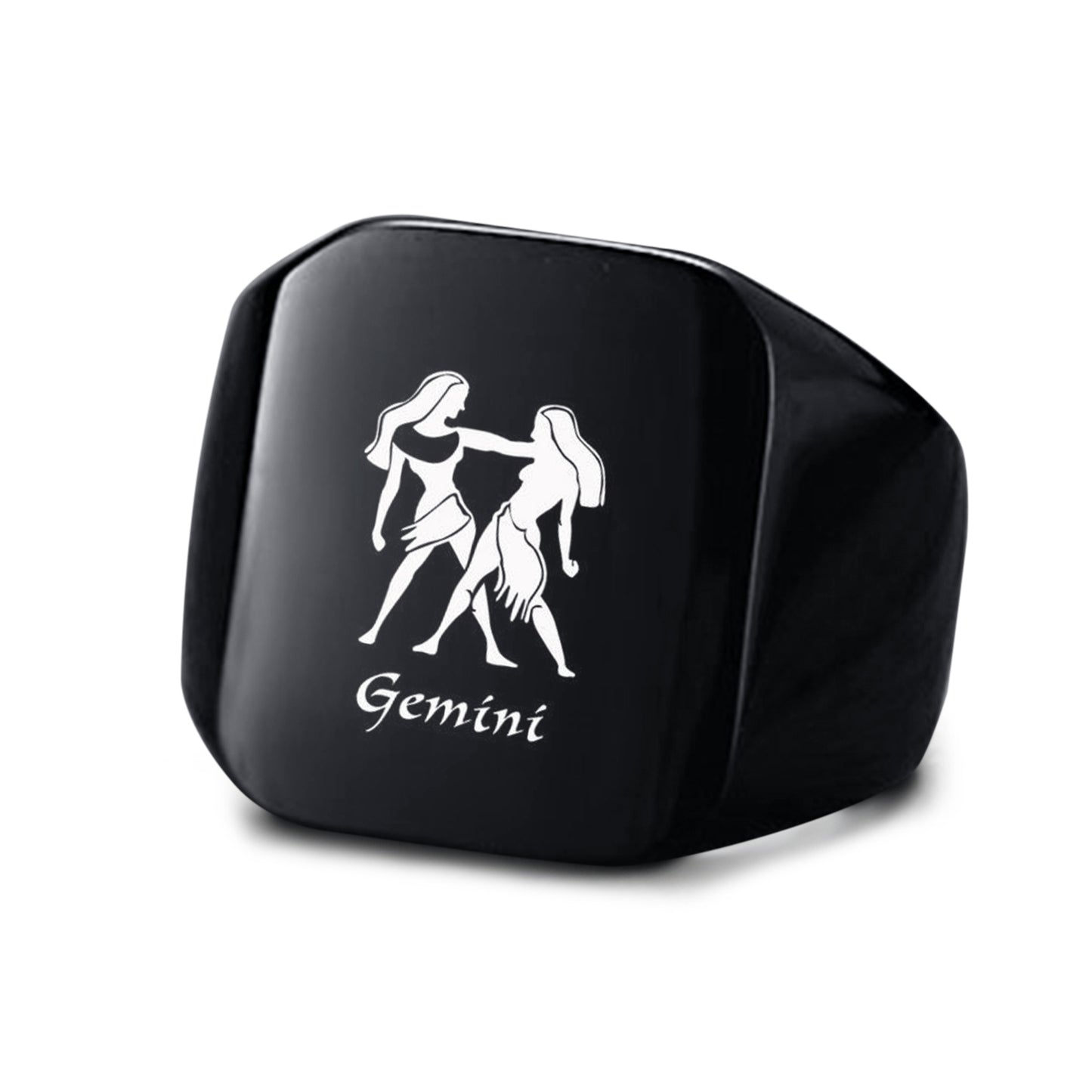 Smooth Titanium Steel Stainless Steel Horoscope / Star Sign Ring