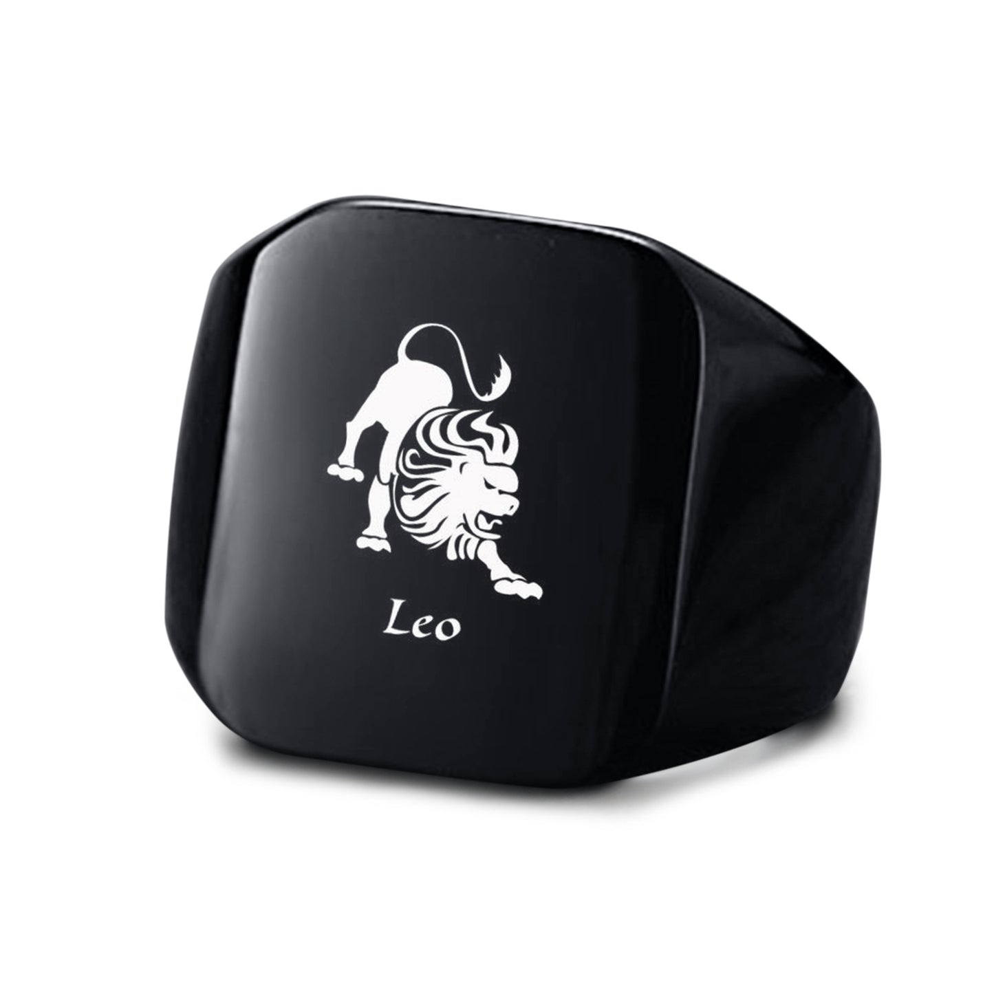 Smooth Titanium Steel Stainless Steel Horoscope / Star Sign Ring