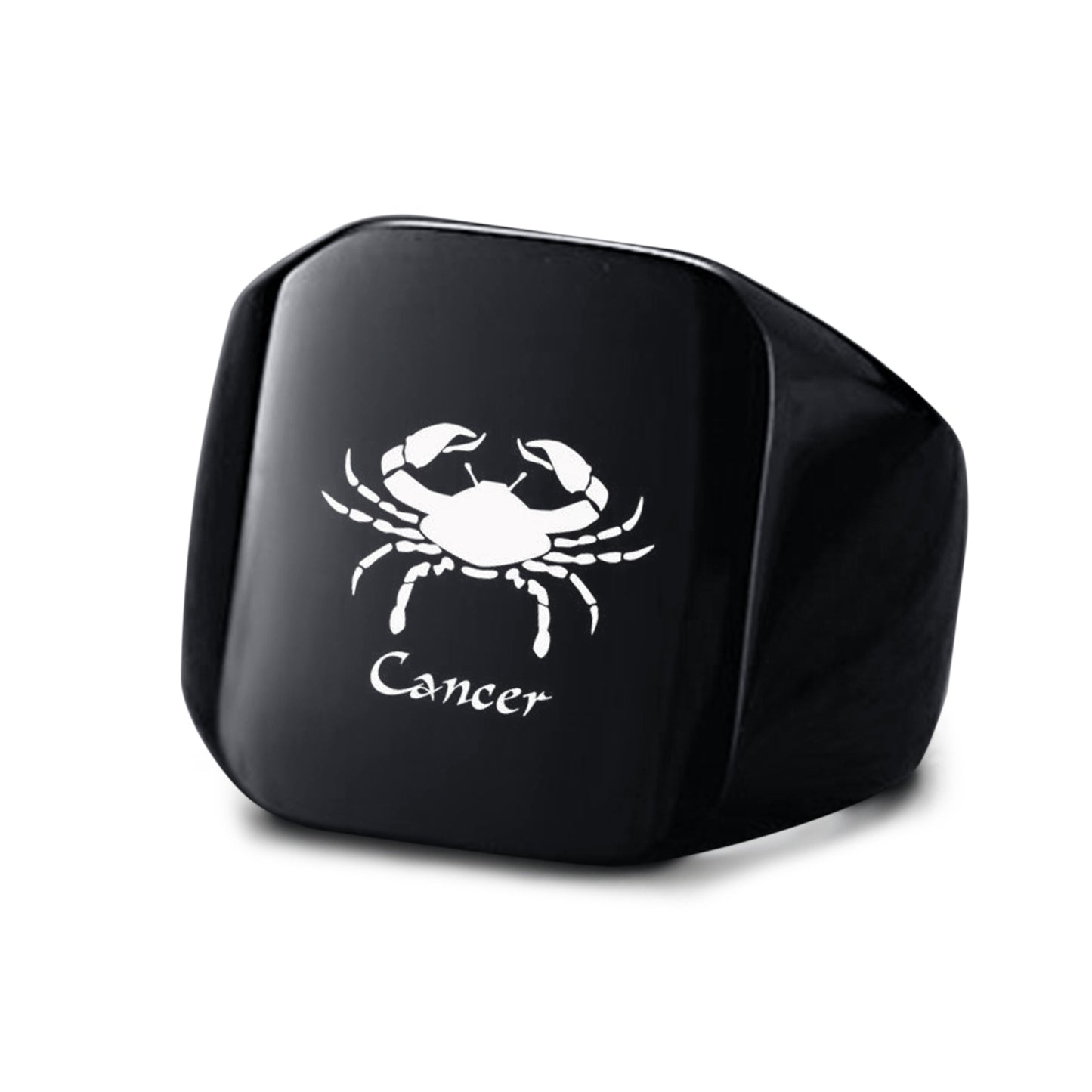 Smooth Titanium Steel Stainless Steel Horoscope / Star Sign Ring