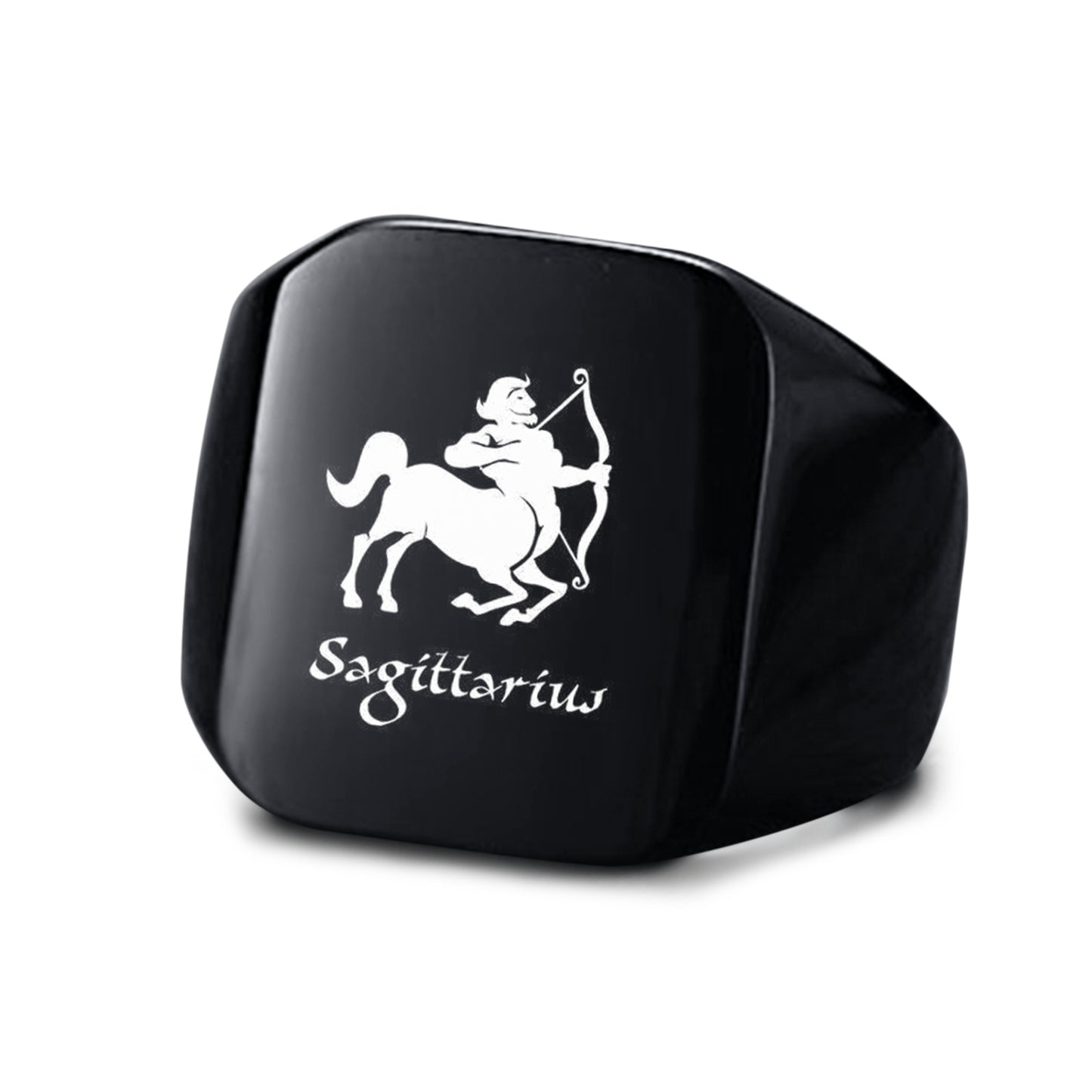 Smooth Titanium Steel Stainless Steel Horoscope / Star Sign Ring