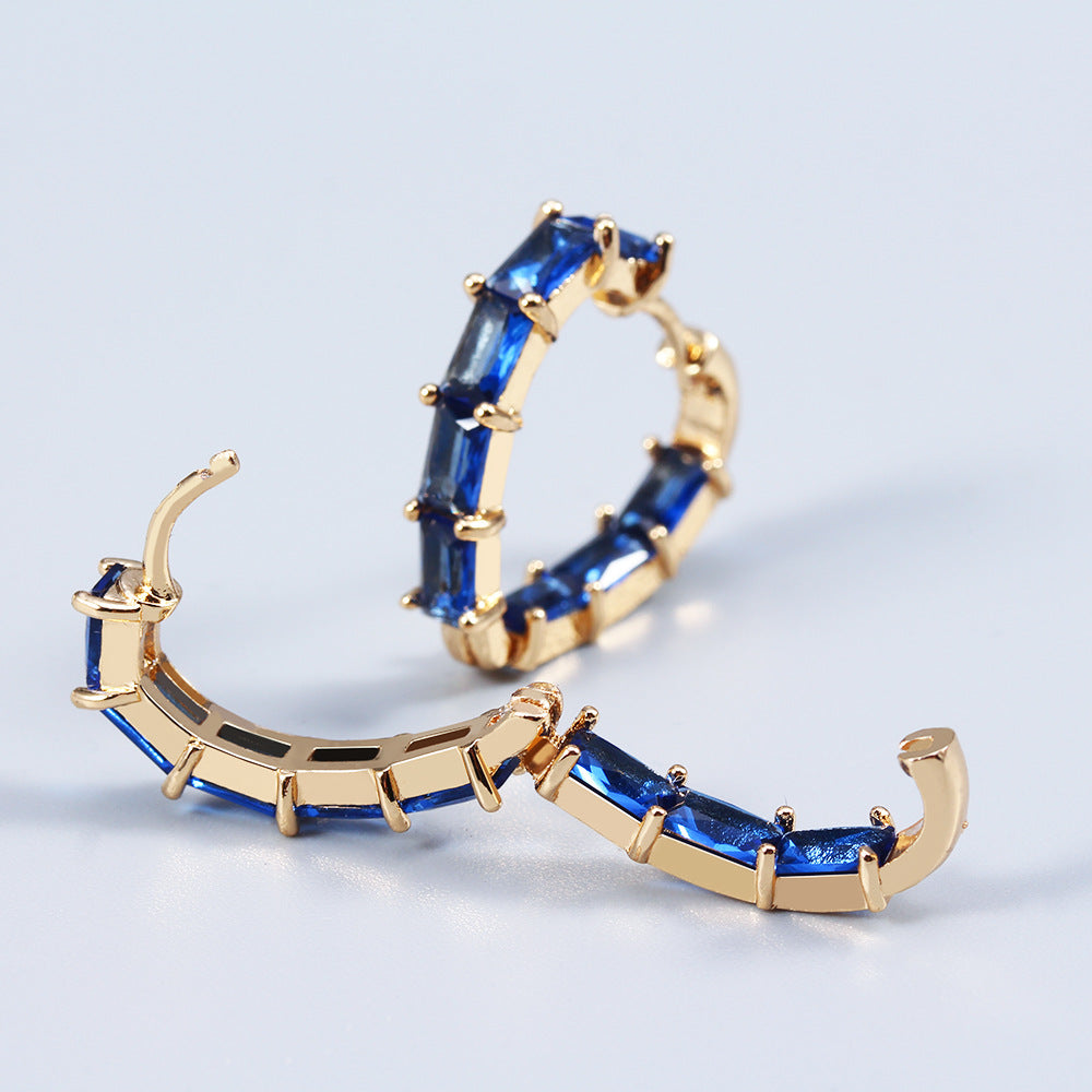 Retro Style Love Heart Rhinestone Earrings Women