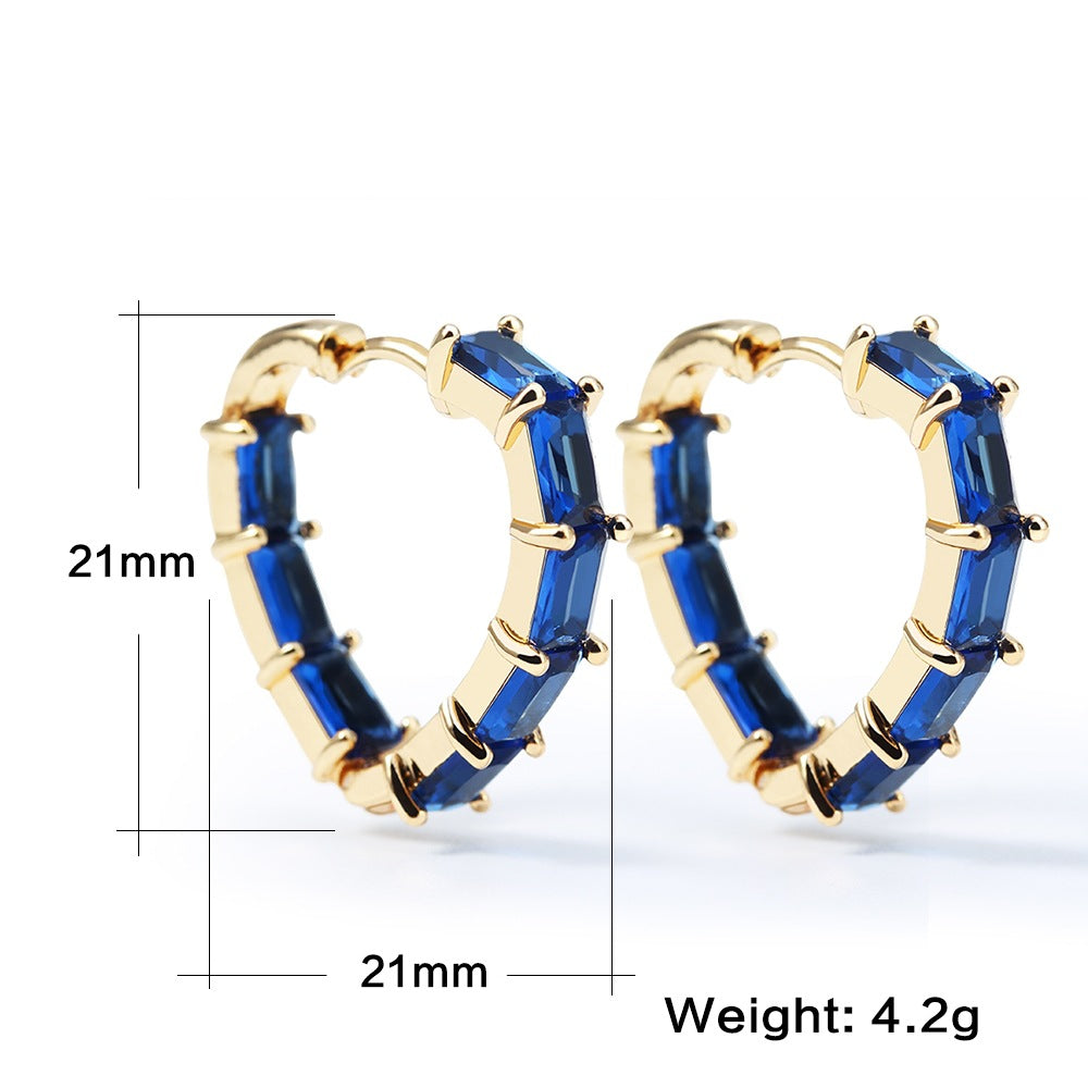 Retro Style Love Heart Rhinestone Earrings Women