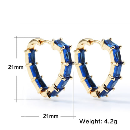 Retro Style Love Heart Rhinestone Earrings Women