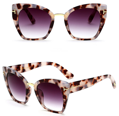 New Brand Fashion Designer Cat Eye Sunglasses Sun Glasses Size Vintage Oversize Female Gradient Points