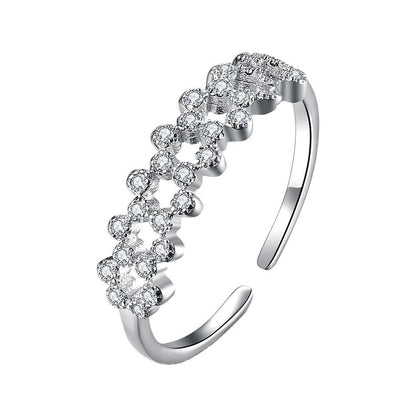 Fashion micro inlaid zircon ladies ring