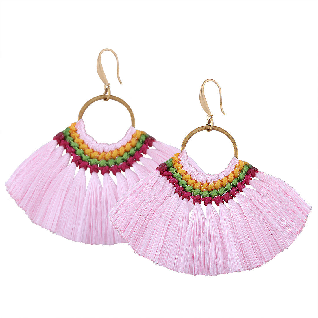 Vintage silk woven earrings