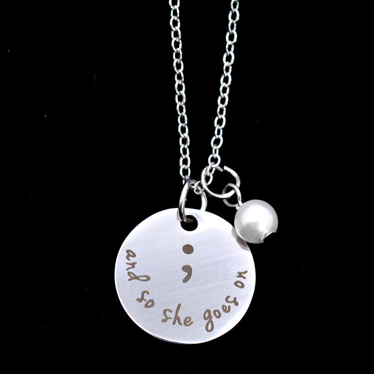 Stainless Steel Pendant Necklace Inspirational Necklace