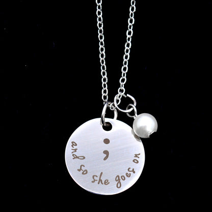 Stainless Steel Pendant Necklace Inspirational Necklace