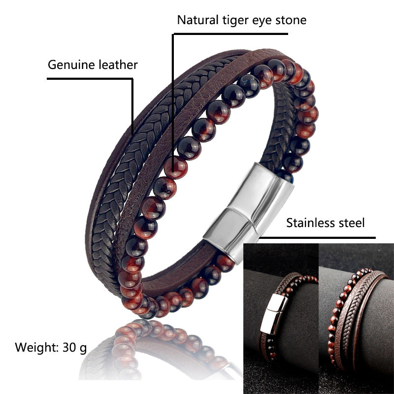 Trendy Leather braided bracelet