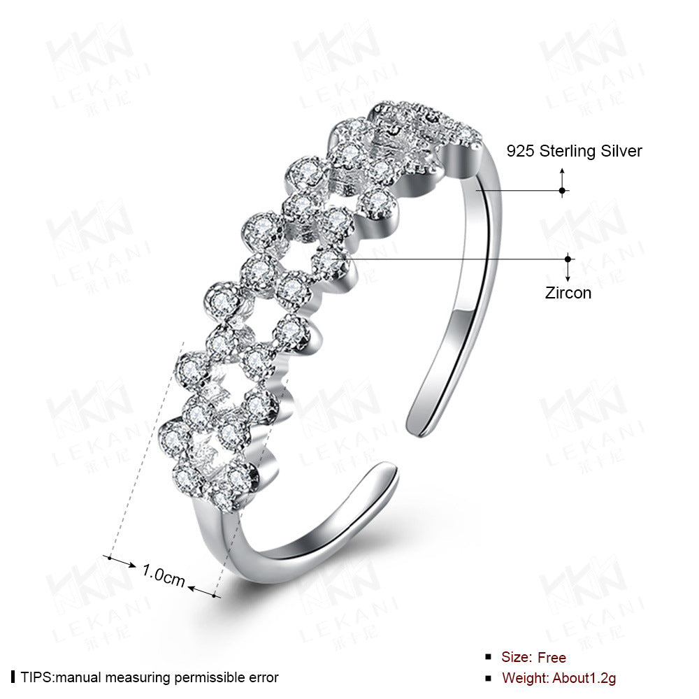 Fashion micro inlaid zircon ladies ring