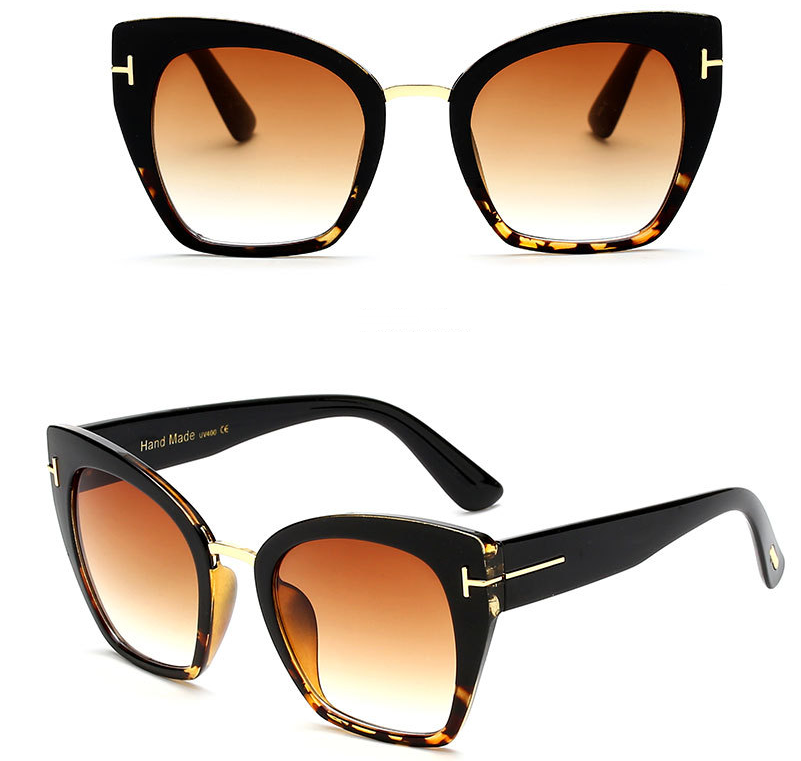 New Brand Fashion Designer Cat Eye Sunglasses Sun Glasses Size Vintage Oversize Female Gradient Points