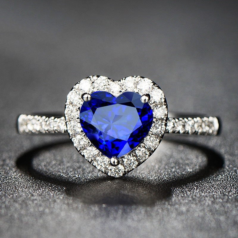 Blue Heart Sapphire Ring