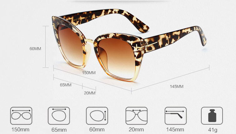 New Brand Fashion Designer Cat Eye Sunglasses Sun Glasses Size Vintage Oversize Female Gradient Points