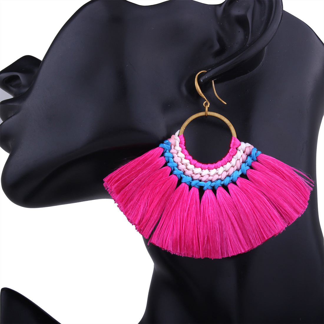 Vintage silk woven earrings