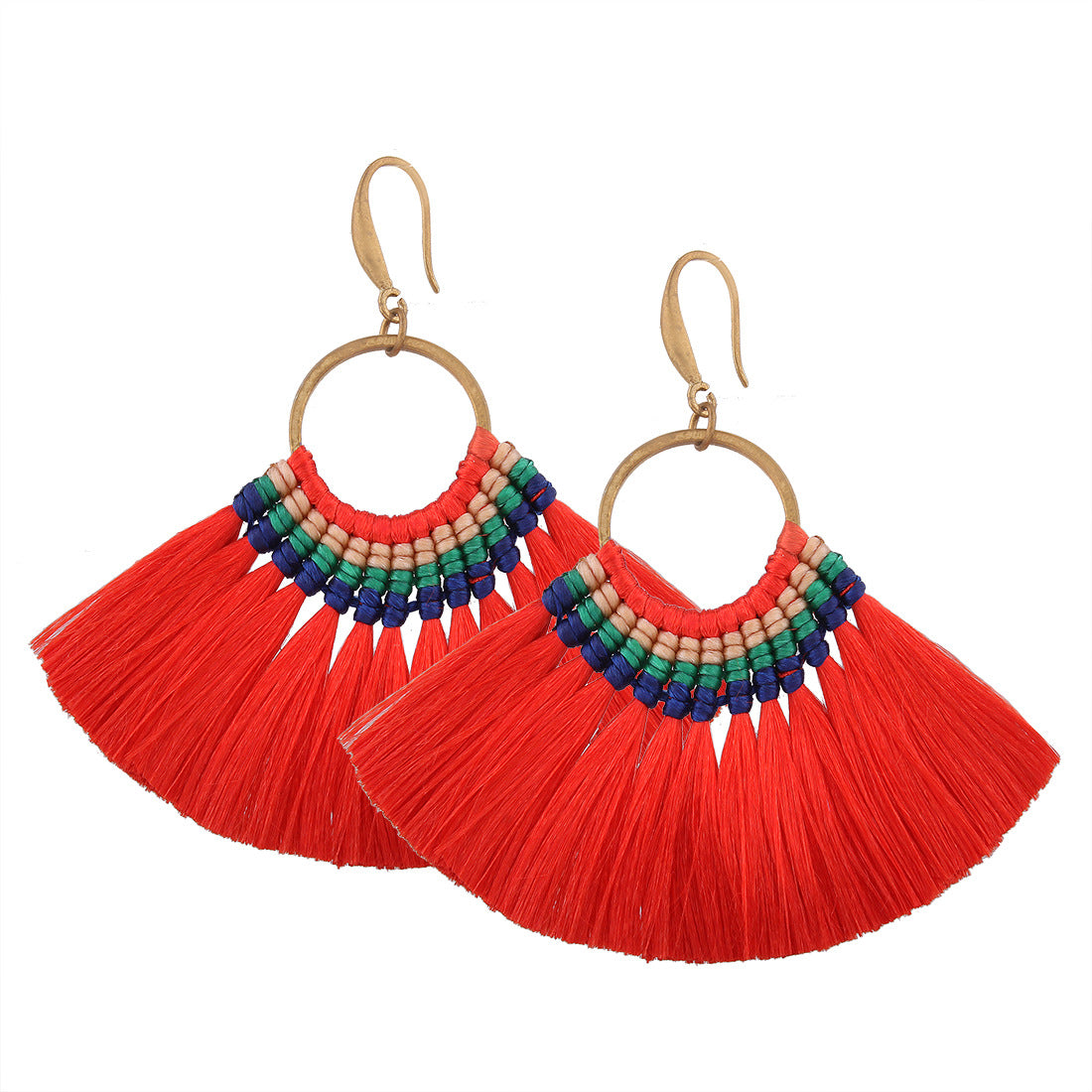 Vintage silk woven earrings