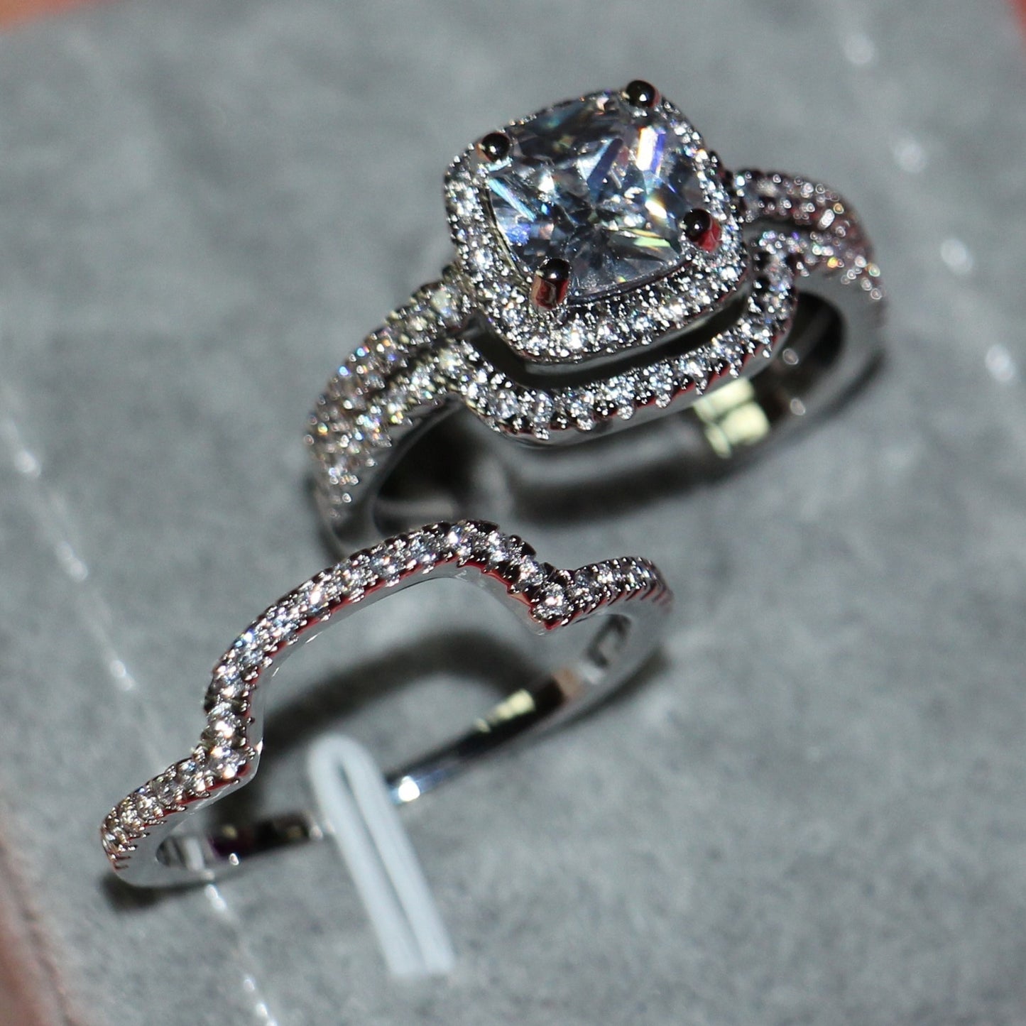 Foreign Trade explosions Europe and the United States 3 sets of ring set zircon ring high-end fashion diamond ring