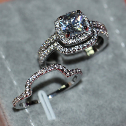 Foreign Trade explosions Europe and the United States 3 sets of ring set zircon ring high-end fashion diamond ring