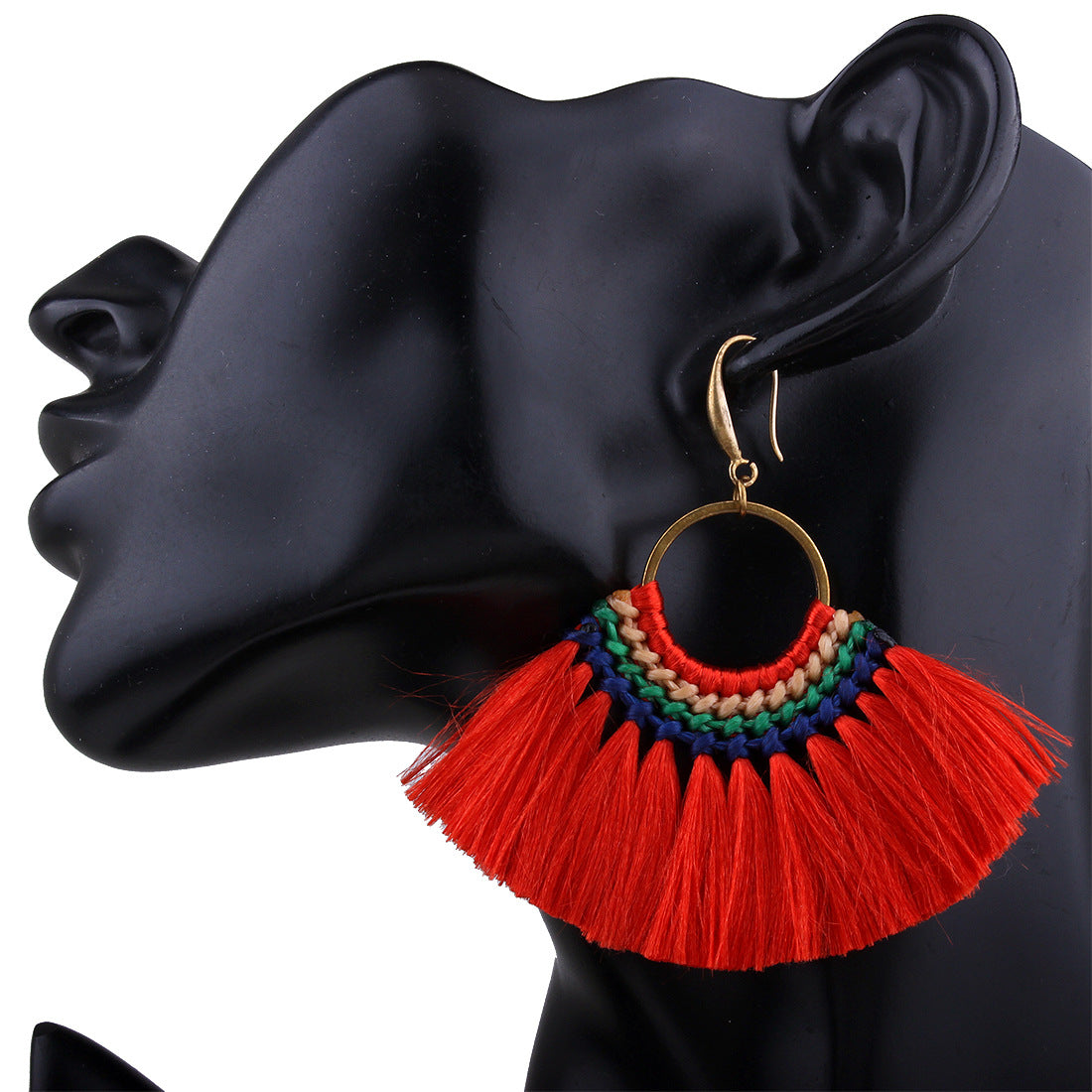 Vintage silk woven earrings