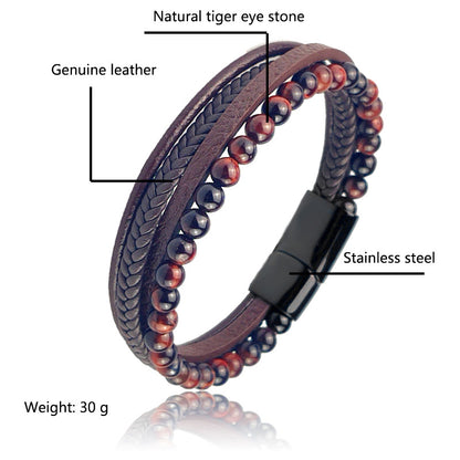Trendy Leather braided bracelet
