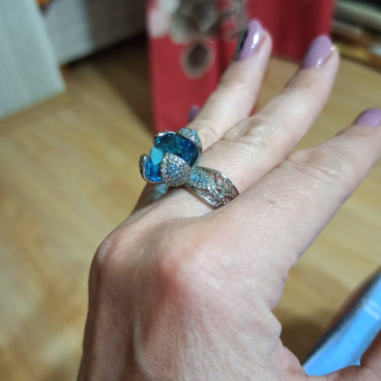 Bling Dove Egg Sapphire Ring