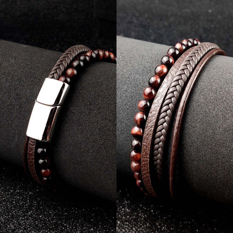 Trendy Leather braided bracelet