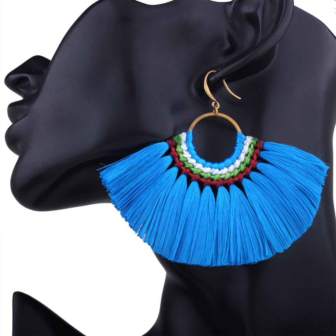Vintage silk woven earrings