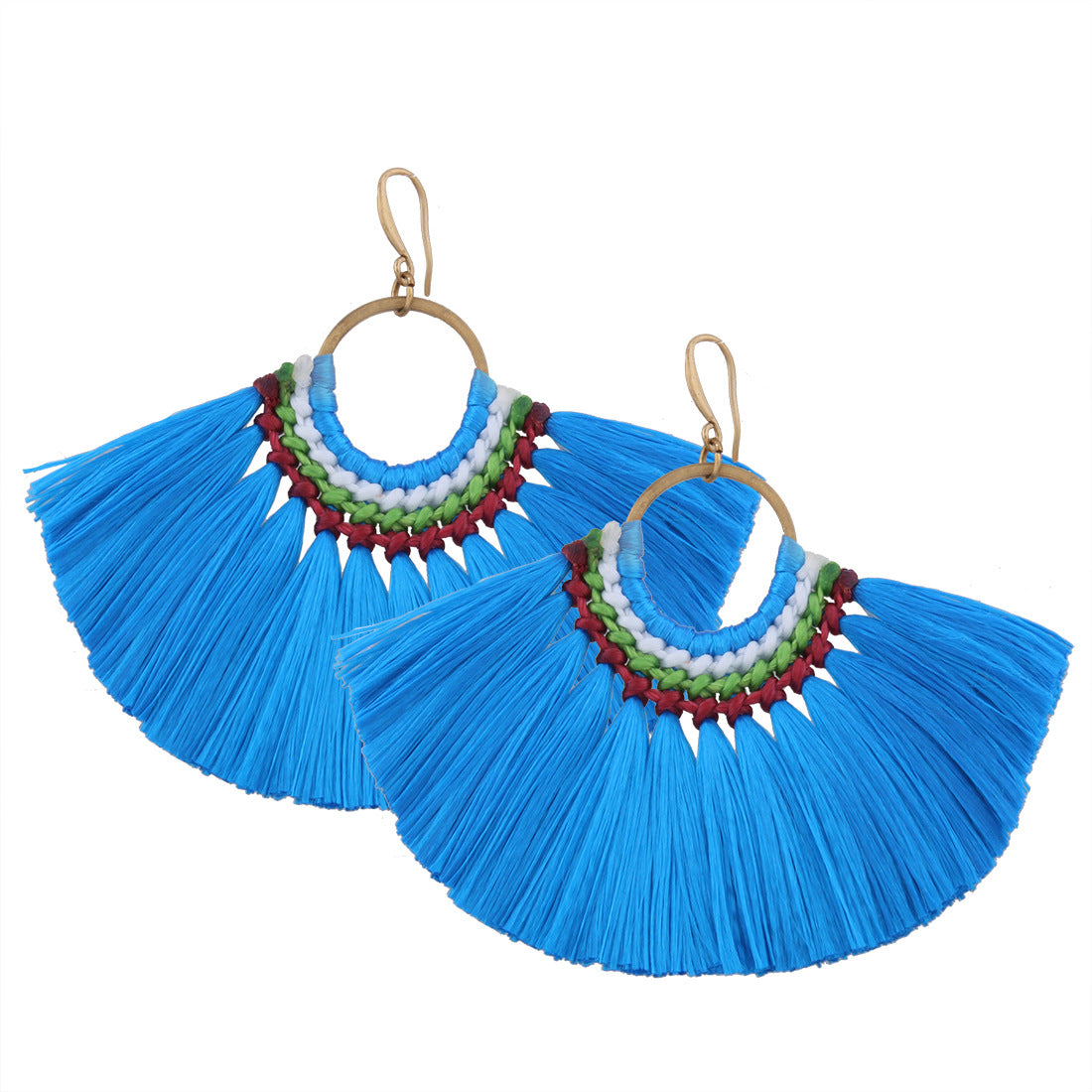 Vintage silk woven earrings